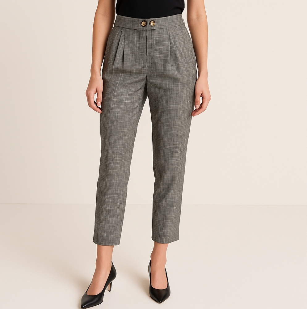 Topshop High Rise Ankle Pants Pleated Gray 6
